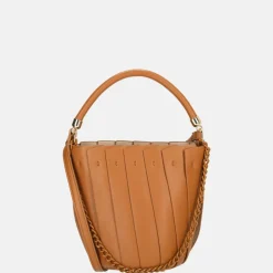Handtassen^Firenze plissé bucket handtas brown