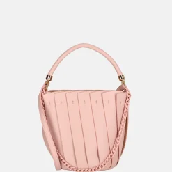 Handtassen^Firenze plissé bucket handtas pink