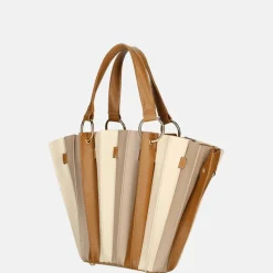 Handtassen^Firenze plissé handtas M brown/beige/taupe