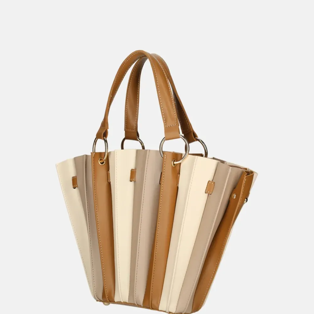 Handtassen^Firenze plissé handtas M brown/beige/taupe