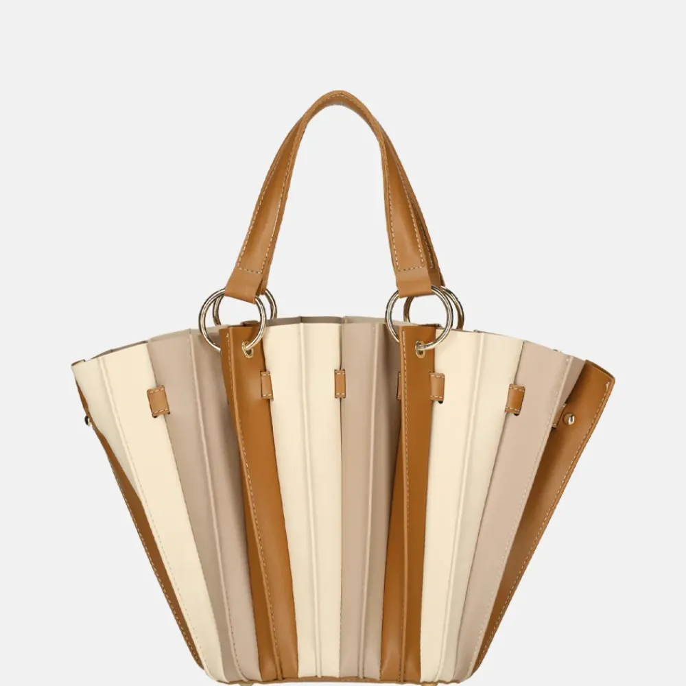 Handtassen^Firenze plissé handtas M brown/beige/taupe