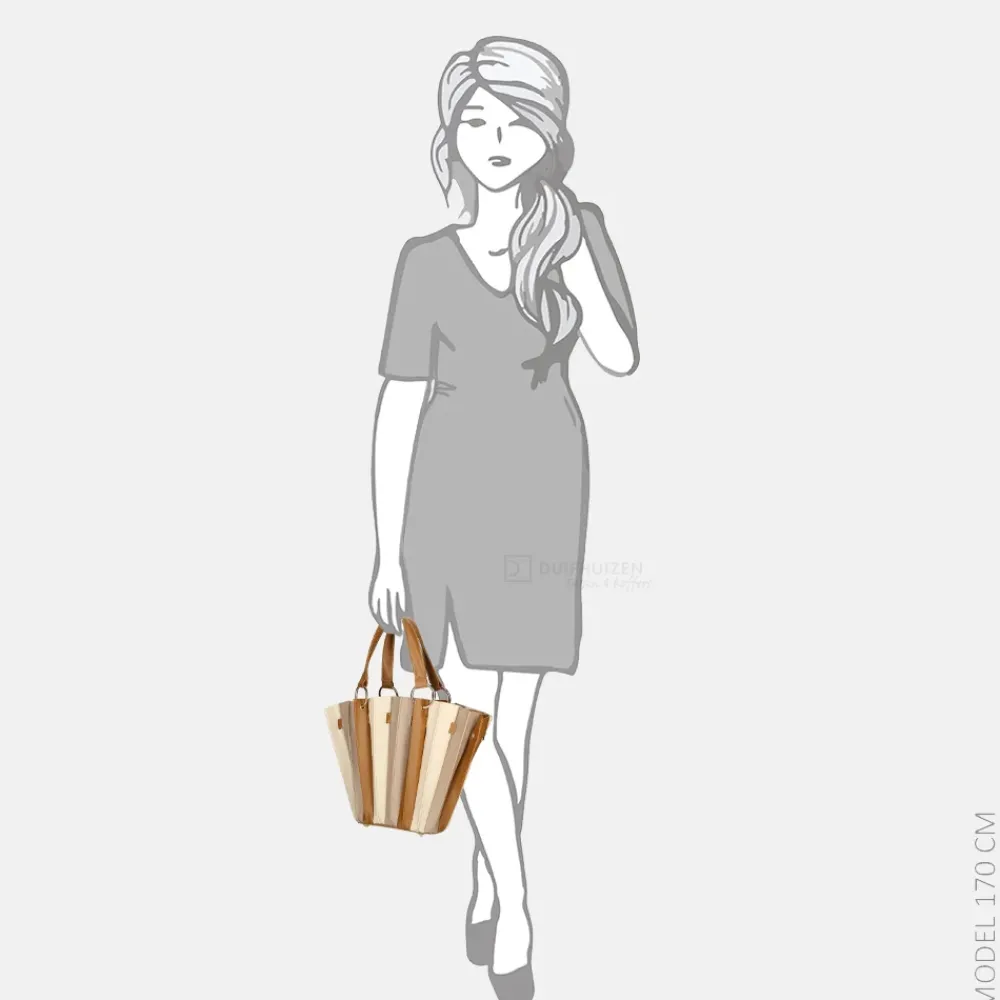 Handtassen^Firenze plissé handtas M brown/beige/taupe