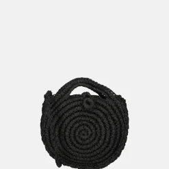 Handtassen^Firenze rieten handtas black