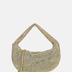 Clutches^Firenze strass buideltje handtas gold