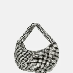 Clutches^Firenze strass buideltje handtas silver