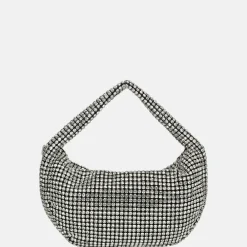 Clutches^Firenze strass buideltje handtas silver