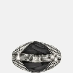 Clutches^Firenze strass buideltje handtas silver