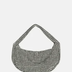 Clutches^Firenze strass buideltje handtas silver