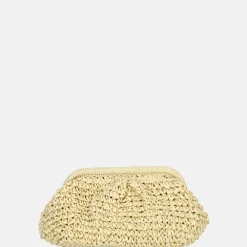 Clutches^Flora & Co clutch riet beige
