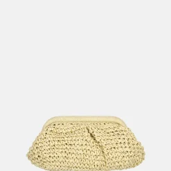 Clutches^Flora & Co clutch riet beige