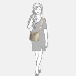 Crossbody Tassen^Flora & Co crossbody tas taupe metal