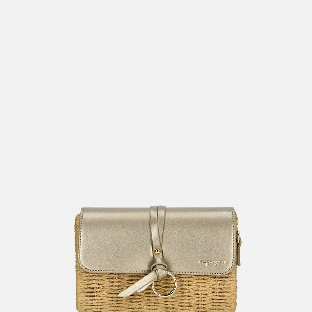 Crossbody Tassen^Flora & Co crossbody tas taupe metal