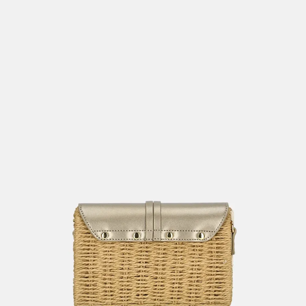 Crossbody Tassen^Flora & Co crossbody tas taupe metal