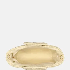 Handtassen^Flora & Co handtas riet beige