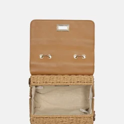 Handtassen^Flora & Co handtas riet naturel/camel