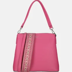 Schoudertassen^Flora & Co schoudertas fashionband fuchsia
