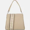Schoudertassen^Flora & Co schoudertas fashionband beige