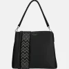 Schoudertassen^Flora & Co schoudertas fashionband black