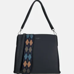 Schoudertassen^Flora & Co schoudertas fashionband navy