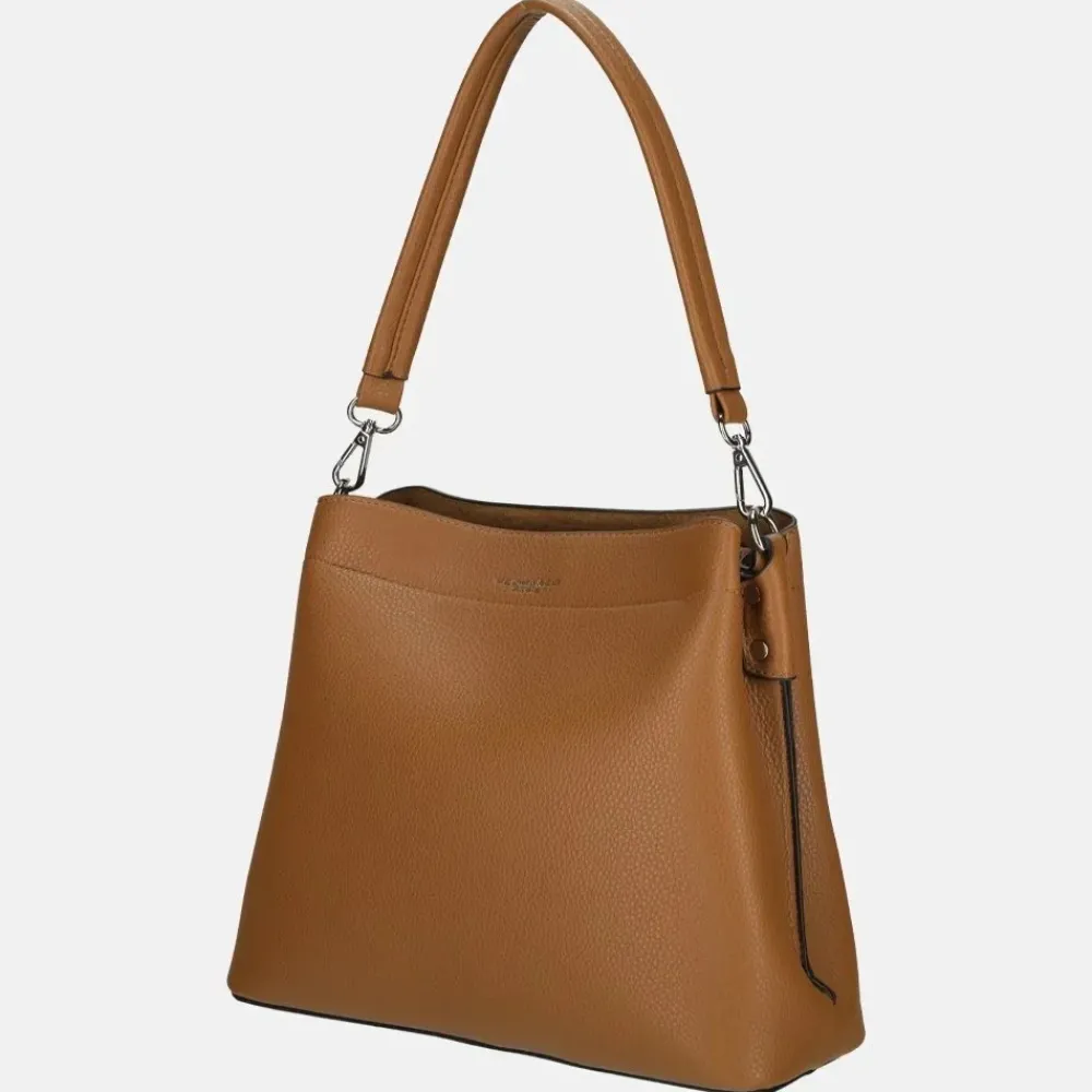 Schoudertassen^Flora & Co schoudertas fashionband camel