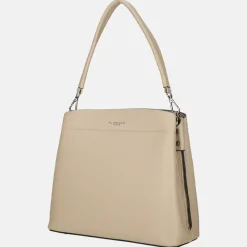 Schoudertassen^Flora & Co schoudertas fashionband beige