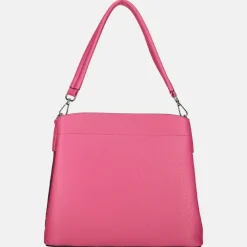 Schoudertassen^Flora & Co schoudertas fashionband fuchsia