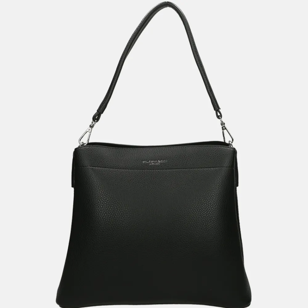 Schoudertassen^Flora & Co schoudertas fashionband black