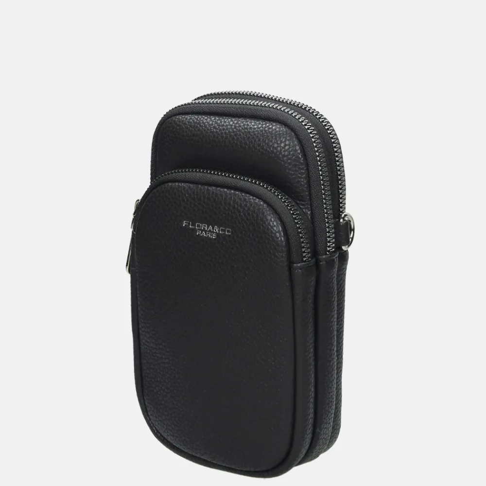Schoudertassen^Flora & Co schoudertas telefoon black