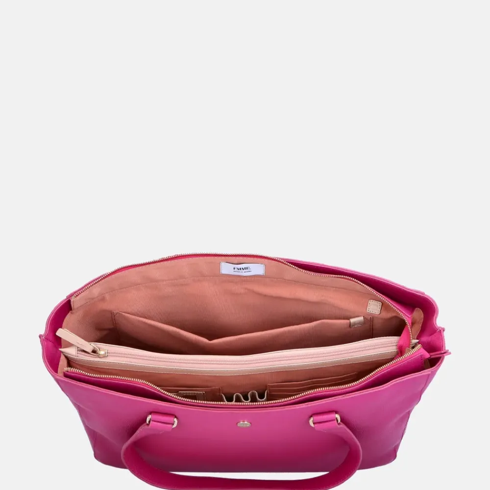 Dames Laptoptassen^FMME Simone laptoptas 15 inch fuchsia