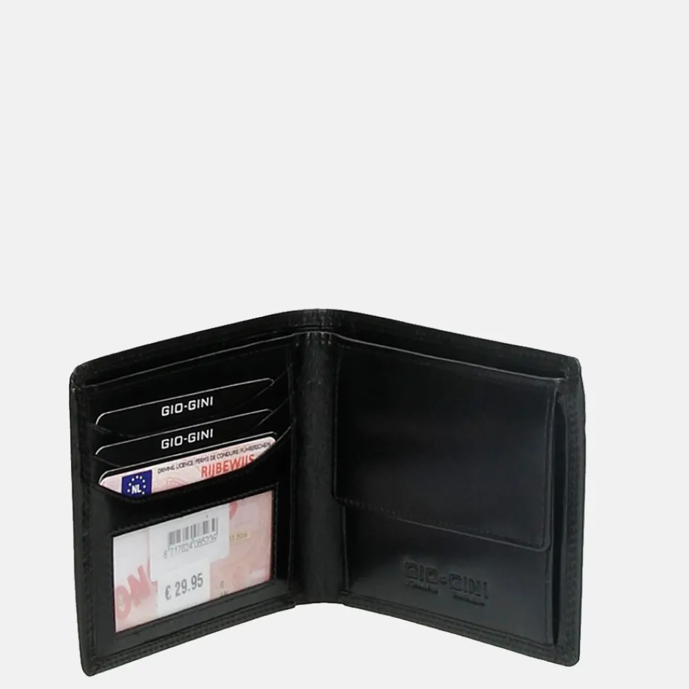 Heren Portemonnees | Gepersonaliseerde Portemonnees^Gio Gini billfold portemonnee S zwart