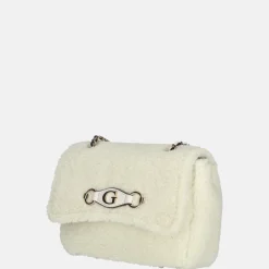 Schoudertassen^Guess Aslia schoudertas teddy white
