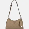 Schoudertassen^Guess Cresidia schoudertas dark taupe