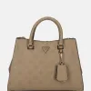 Handtassen^Guess Cresidia society satchel handtas dark taupe