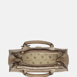 Handtassen^Guess Cresidia society satchel handtas dark taupe