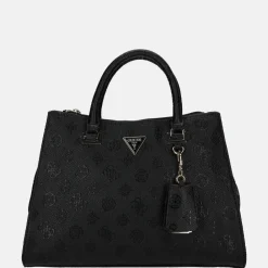 Handtassen^Guess Cresidia society satchel handtas black