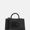 Handtassen^Guess Eco Mietta SML society satchel handtas coal logo/black