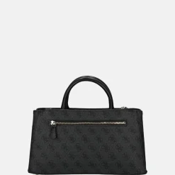Handtassen^Guess Eco Mietta SML society satchel handtas coal logo/black