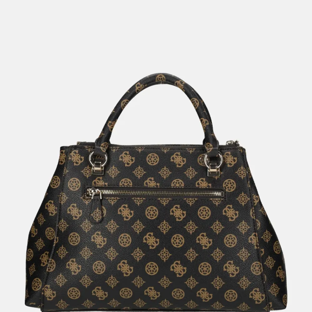 Handtassen^Guess Evelune girlfriend satchel handtas L mocha logo