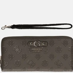 Dames Portemonnees^Guess Gerty SLG ziparound portemonnee L dark taupe
