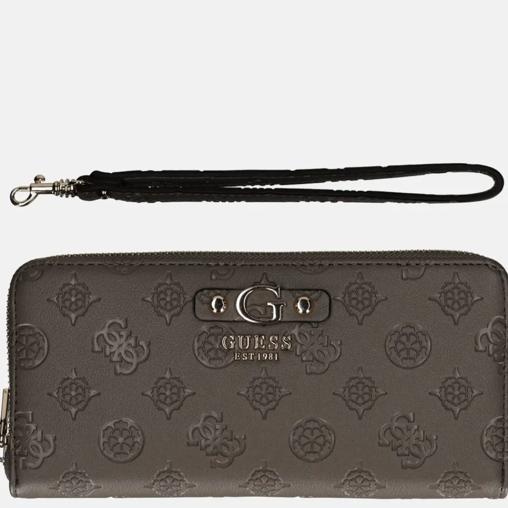 Dames Portemonnees^Guess Gerty SLG ziparound portemonnee L dark taupe