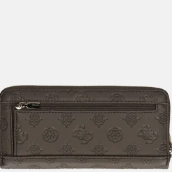 Dames Portemonnees^Guess Gerty SLG ziparound portemonnee L dark taupe