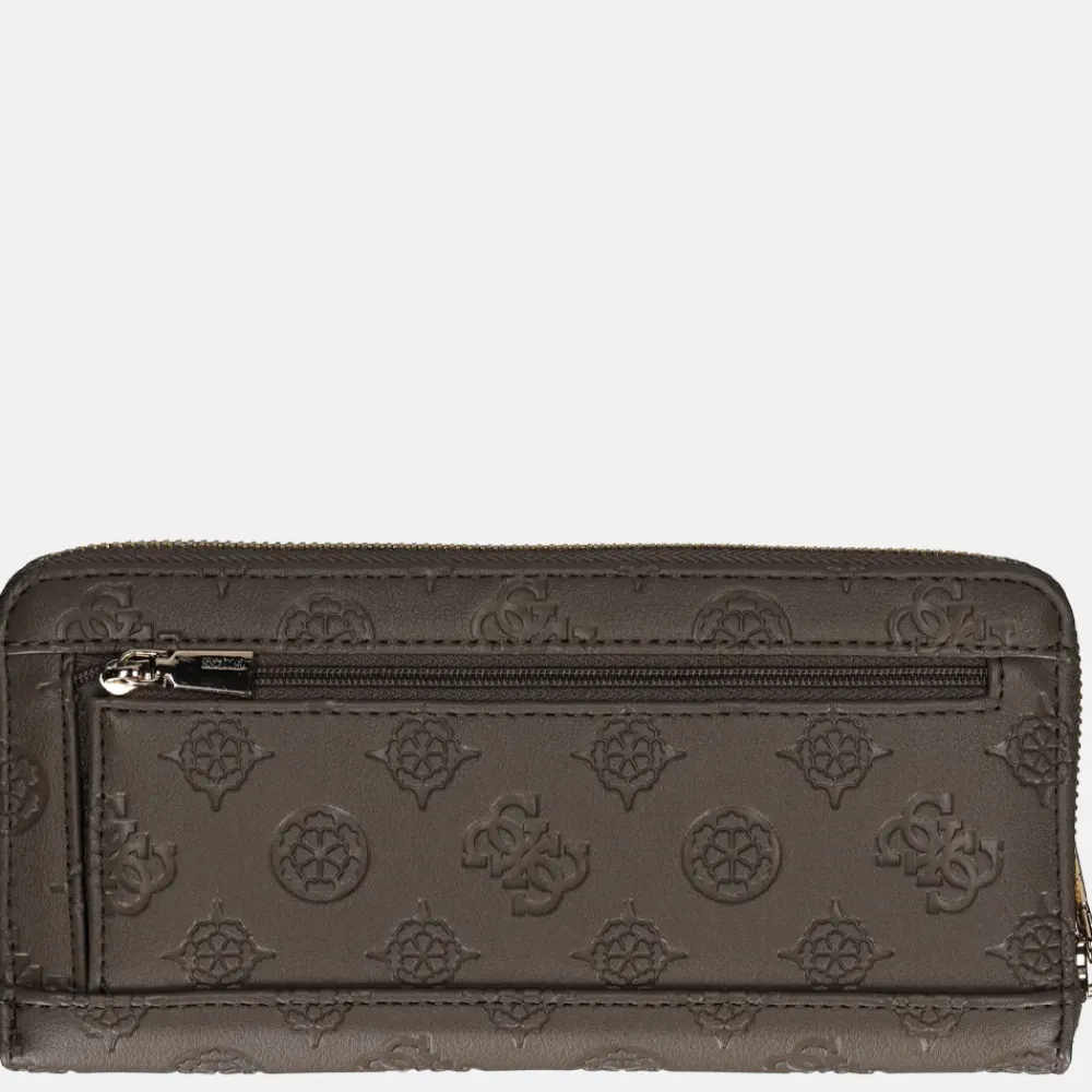Dames Portemonnees^Guess Gerty SLG ziparound portemonnee L dark taupe