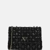 Schoudertassen^Guess Giully schoudertas glitter black gold