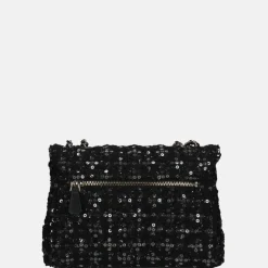 Schoudertassen^Guess Giully schoudertas glitter black gold