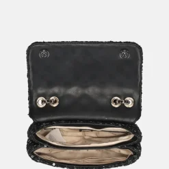 Schoudertassen^Guess Giully schoudertas glitter black gold
