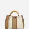 Handtassen^Guess Kerima Bamboo girlfriend satchel handtas natural/latte logo