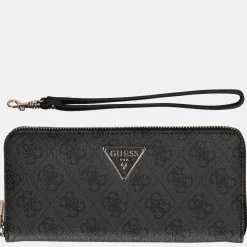 Dames Portemonnees^Guess Laurel SLG ziparound portemonnee L coal logo