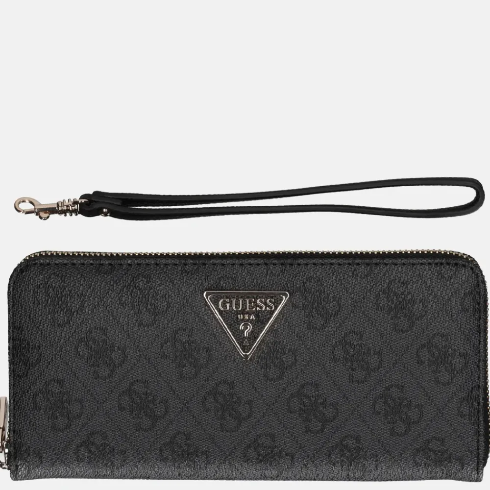 Dames Portemonnees^Guess Laurel SLG ziparound portemonnee L coal logo