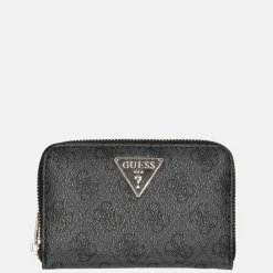 Dames Portemonnees^Guess Laurel SLG ziparound portemonnee M coal logo