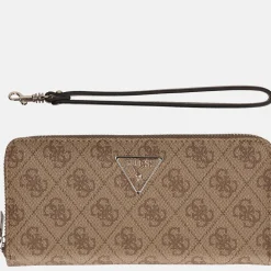 Dames Portemonnees^Guess Laurel SLG ziparound portemonnee L latte logo
